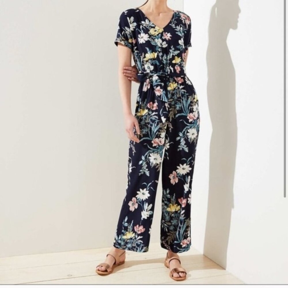 LOFT Floral Jumpsuit Size 6